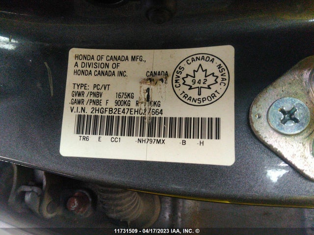 Honda CIVIC 2014 2HGFB2E47EH027664 Image 10