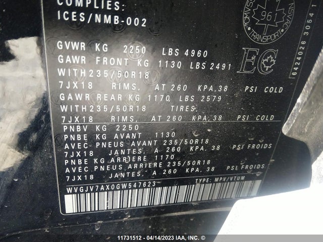 WVGJV7AX0GW547623 Volkswagen Tiguan Comfortline/highline