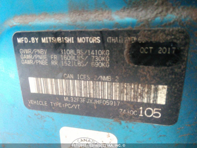 ML32F3FJXJHF05917 Mitsubishi Mirage G4 Es