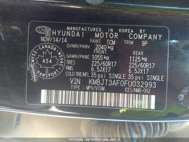 Hyundai TUCSON GLS 2015 KM8JT3AF0FU032993 Image 11