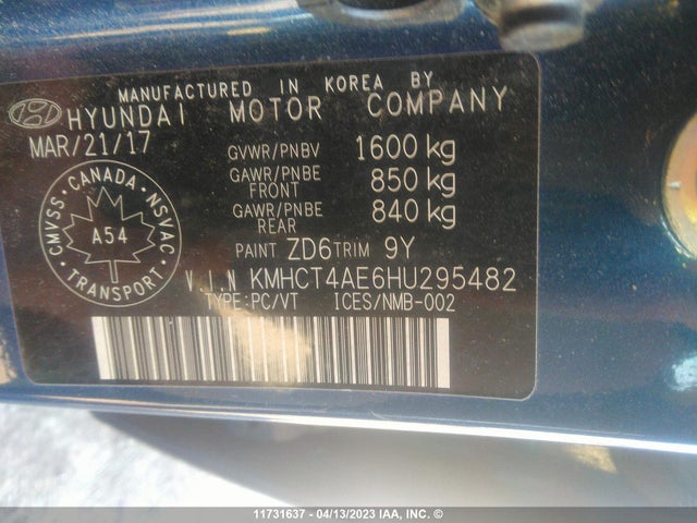 Hyundai ACCENT SE 2017 KMHCT4AE6HU295482 Image 10