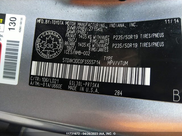 Toyota SIENNA SE 2015 5TDXK3DC0FS555714 Image 10
