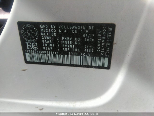 Volkswagen JETTA SE 2017 3VWDB7AJ3HM393297 Image 10