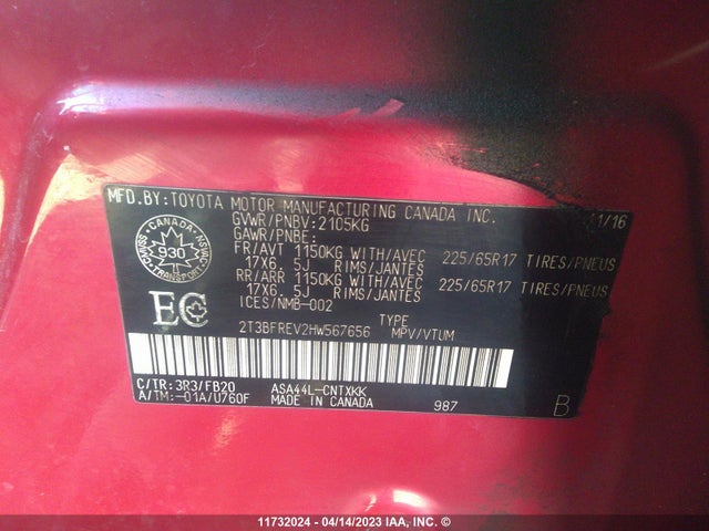 Toyota RAV4 LE 2017 2T3BFREV2HW567656 Image 10