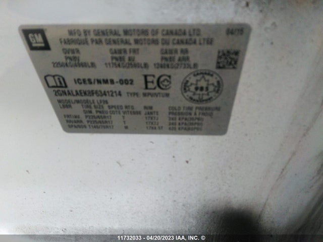 Chevrolet EQUINOX LS 2015 2GNALAEK8F6341214 Image 11