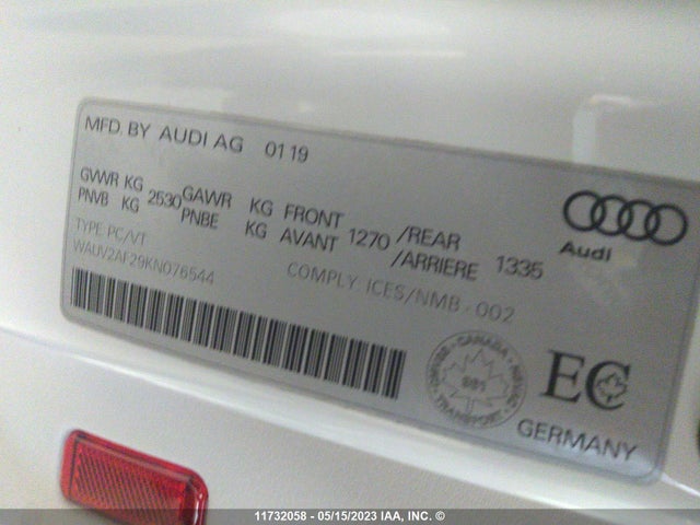 WAUV2AF29KN076544 Audi A7 Prestige S-line