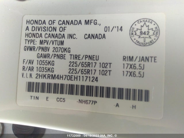Honda Cr-v Ex-l 2014 2HKRM4H70EH117124 Image 9