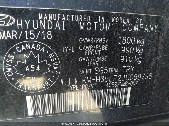 Hyundai Elantra Gt Gl 2018 KMHH35LE2JU059796 Image 9