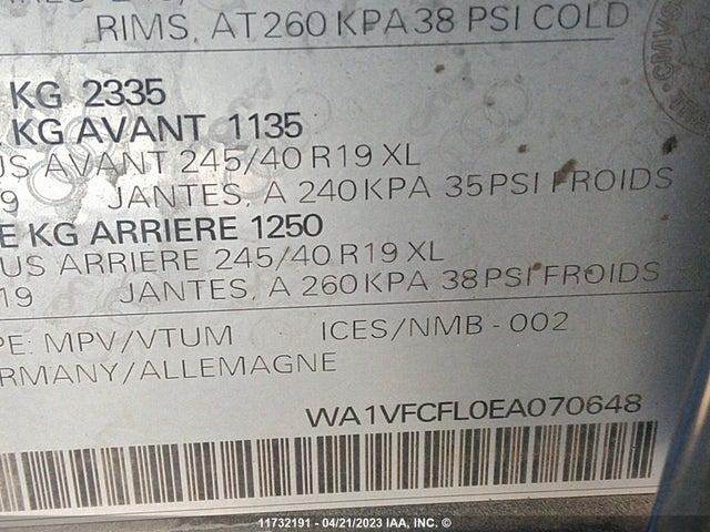 WA1VFCFL0EA070648 Audi A4 Allroad Prestige