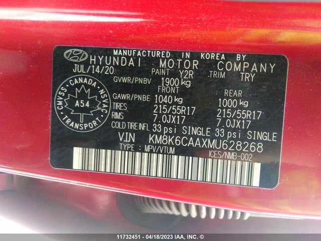 Hyundai Kona Sel Plus 2021 KM8K6CAAXMU628268 Image 11