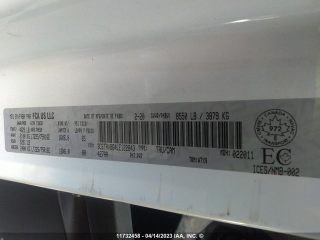 RAM Promaster Cargo Van 2020 3C6TRVBG4LE122843 Image 10