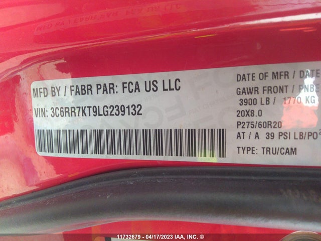 3C6RR7KT9LG239132 RAM 1500 Classic Tradesman/express
