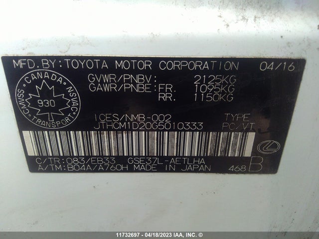 JTHCM1D20G5010333 Lexus IS 300