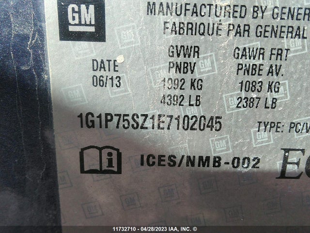 Chevrolet Cruze Diesel 2014 1G1P75SZ1E7102045 Image 9