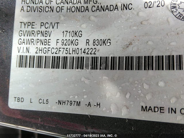 Honda Civic Sedan Ex 2020 2HGFC2F75LH014222 Image 9
