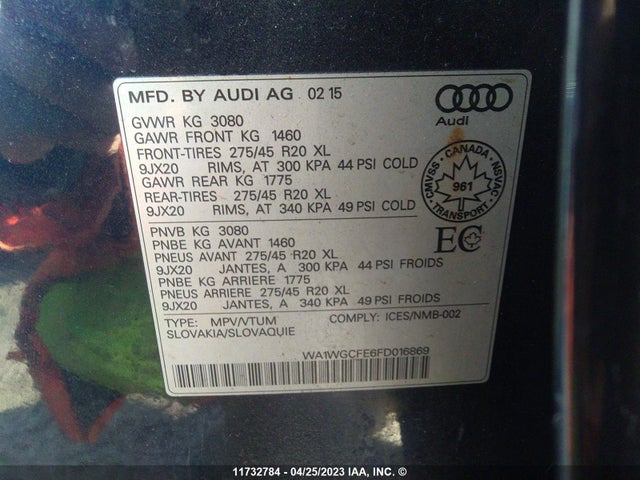 WA1WGCFE6FD016869 Audi Q7 Prestige