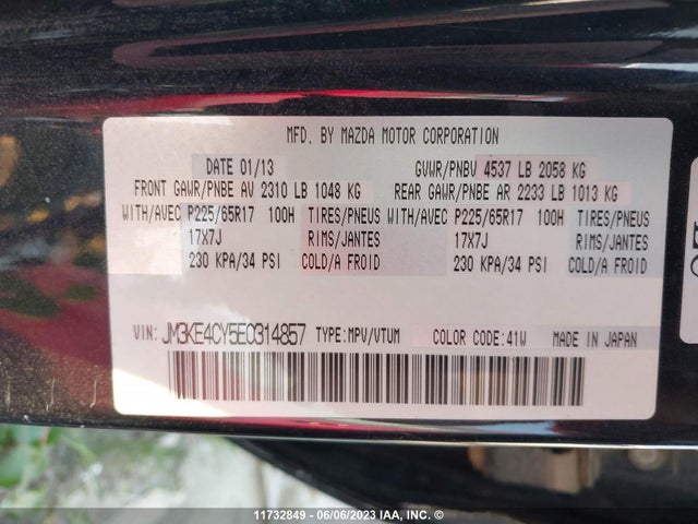 Mazda Cx-5 Gt 4dr Awd 2014 JM3KE4CY5E0314857 Image 9
