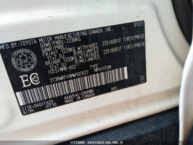 Toyota Rav4 Xle 2021 2T3RWRFV9MW107627 Image 10