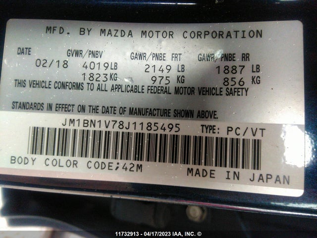 Mazda 3 TOURING 2018 JM1BN1V78J1185495 Image 10
