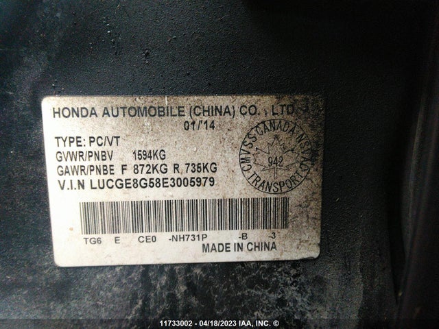 Honda FIT LX 2014 LUCGE8G58E3005979 Image 11