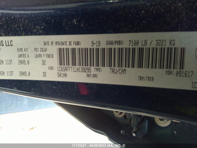 RAM 1500 Big Horn 2020 1C6SRFFT1LN139295 Image 10