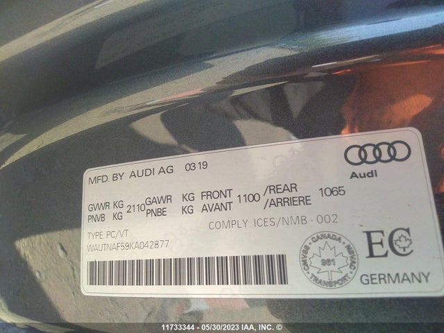 WAUTNAF59KA042877 Audi A5 Coupe Progressiv