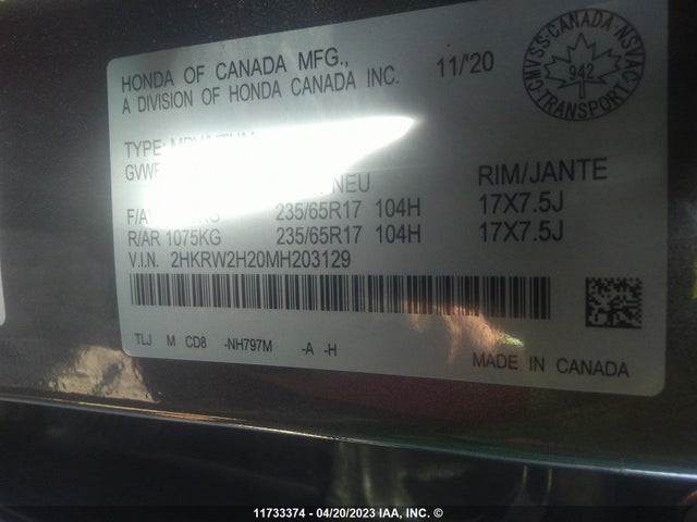 Honda CR-V LX 2021 2HKRW2H20MH203129 Image 9