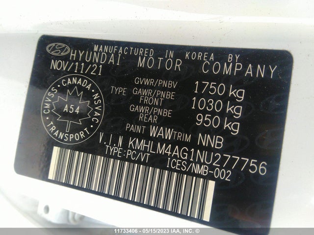 Hyundai ELANTRA SEL 2022 KMHLM4AG1NU277756 Image 10