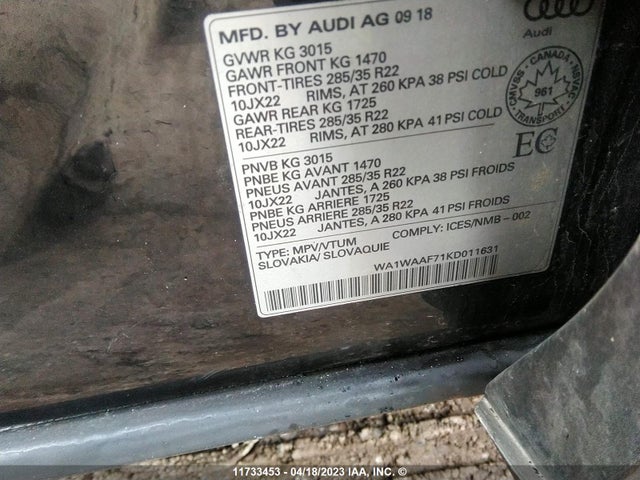 WA1WAAF71KD011631 Audi Q7 Technik