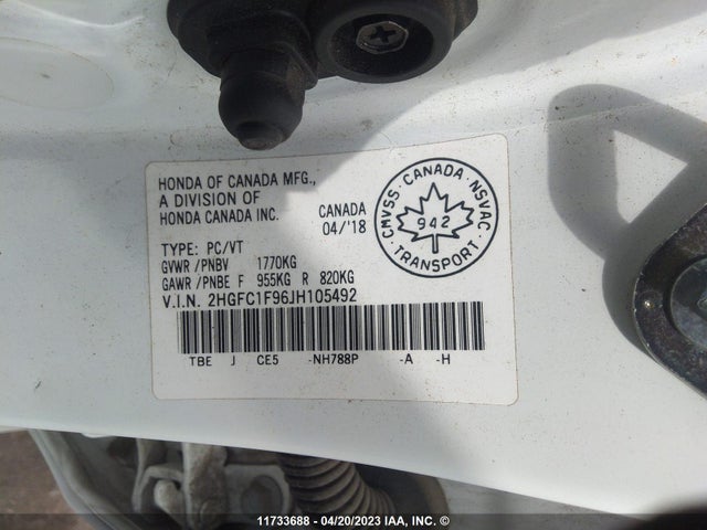 Honda CIVIC 2018 2HGFC1F96JH105492 Image 11