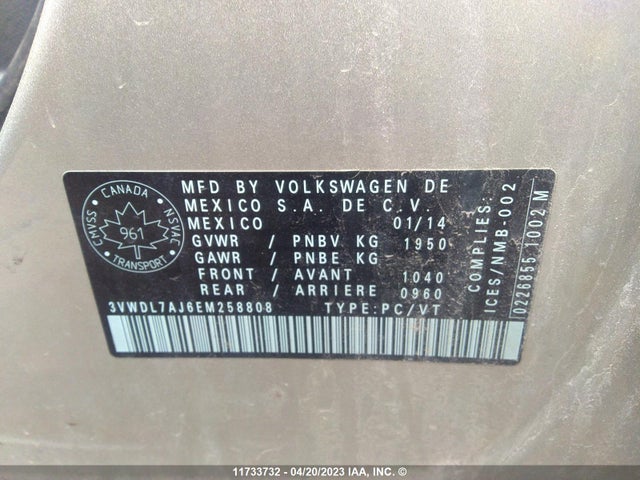 3VWDL7AJ6EM258808 Volkswagen JETTA TDI