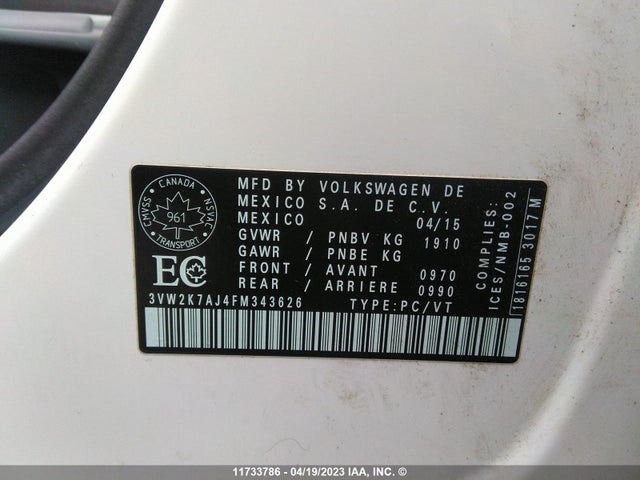 3VW2K7AJ4FM343626 Volkswagen JETTA