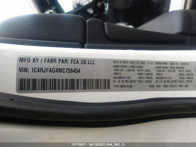 1C4RJFAG4MC756454 Jeep Grand Cherokee Laredo