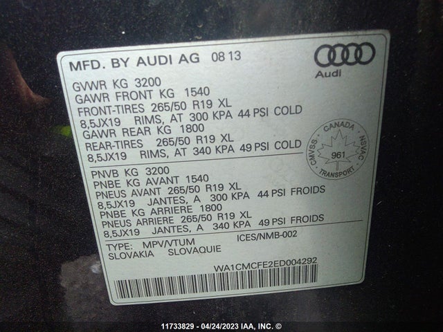WA1CMCFE2ED004292 Audi Q7 PREMIUM