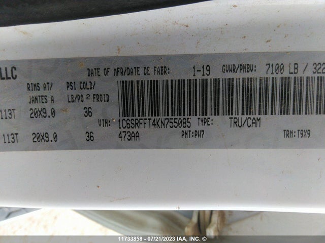 1C6SRFFT4KN755085 RAM 1500 Big Horn