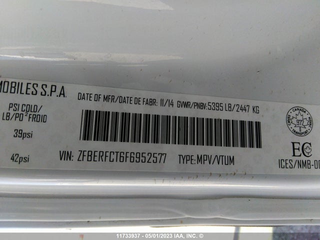 ZFBERFCT6F6952577 RAM Promaster City Tradesman