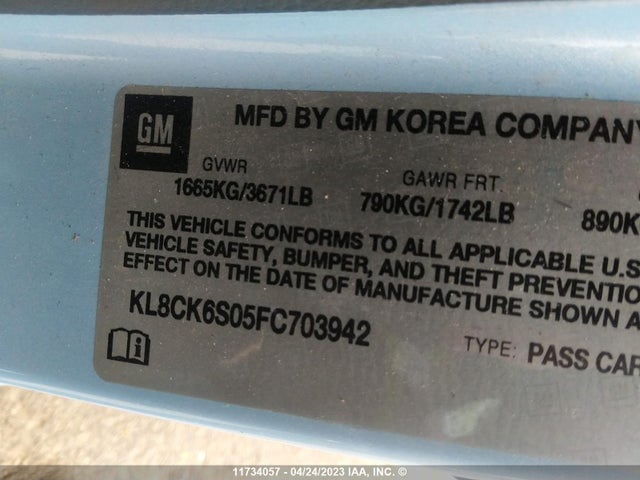 Chevrolet Spark Ev 1lt 2015 KL8CK6S05FC703942 Image 9