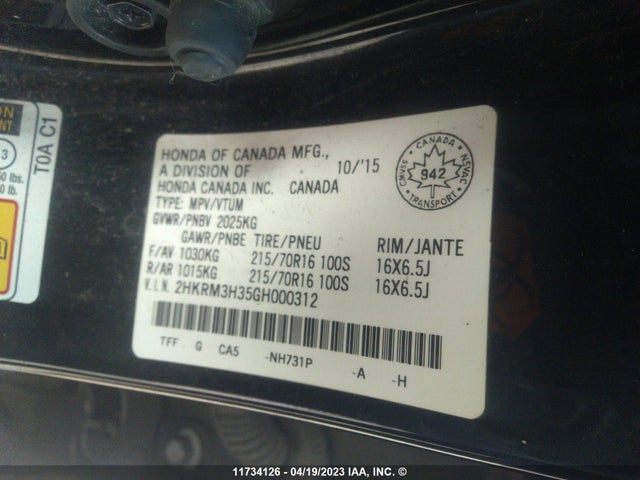 Honda CR-V LX 2016 2HKRM3H35GH000312 Image 10