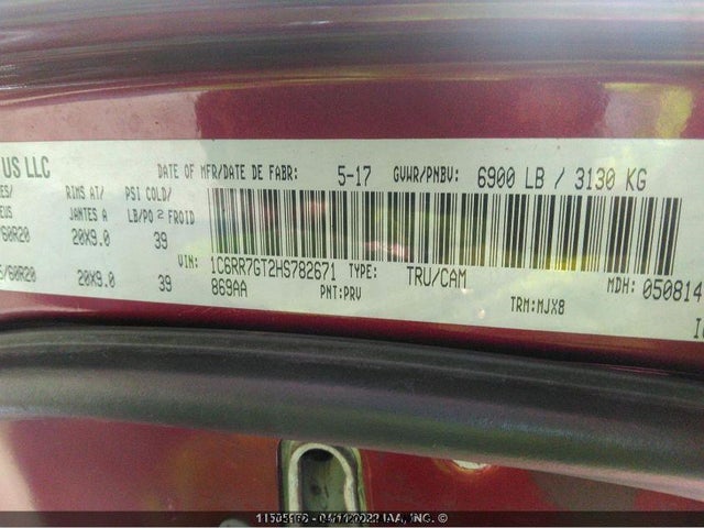 1C6RR7GT2HS782671 RAM 1500 Slt