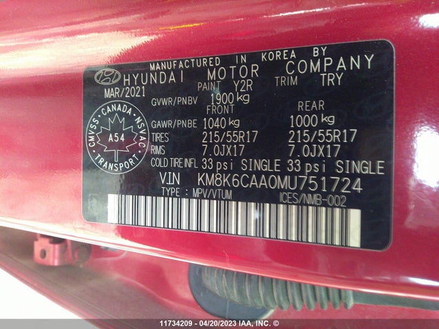 Hyundai KONA 2021 KM8K6CAA0MU751724 Image 10