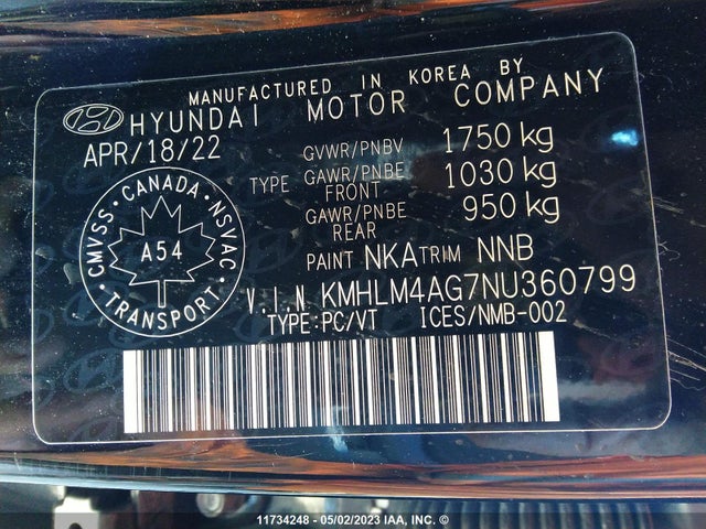 Hyundai ELANTRA SEL 2022 KMHLM4AG7NU360799 Image 9