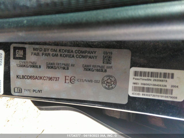 Chevrolet Spark Lt 2019 KL8CD6SA0KC796737 Image 9