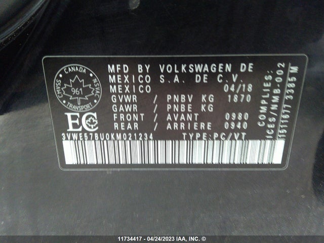 Volkswagen JETTA SEL 2019 3VWE57BU0KM021234 Image 10