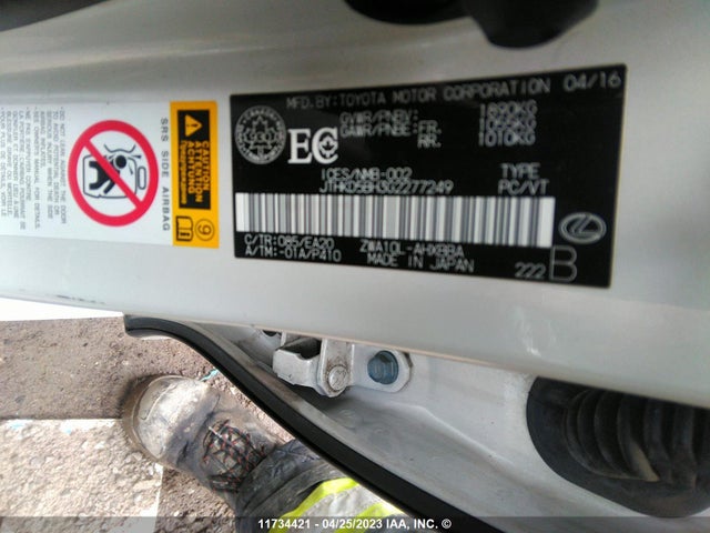 JTHKD5BH3G2277249 Lexus CT 200