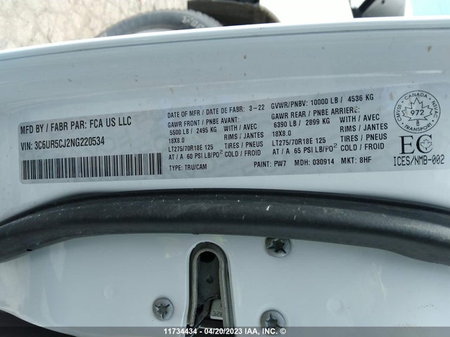 RAM 2500 Tradesman 2022 3C6UR5CJ2NG220534 Image 10