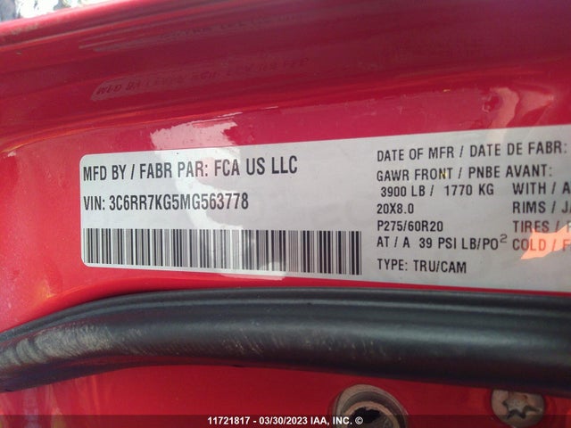 RAM 1500 Classic Tradesman 2021 3C6RR7KG5MG563778 Image 9