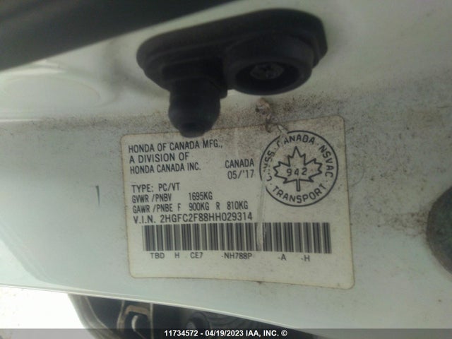 Honda Civic Sedan Ex 2017 2HGFC2F88HH029314 Image 9