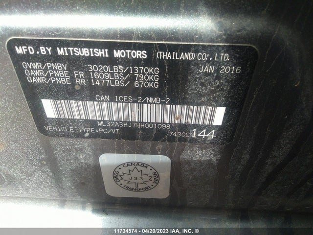 ML32A3HJ7HH001098 Mitsubishi MIRAGE ES