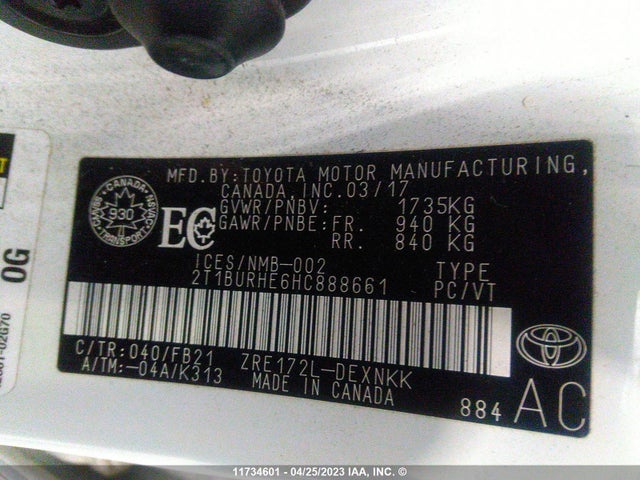 Toyota Corolla Ce/se/le 2017 2T1BURHE6HC888661 Image 10