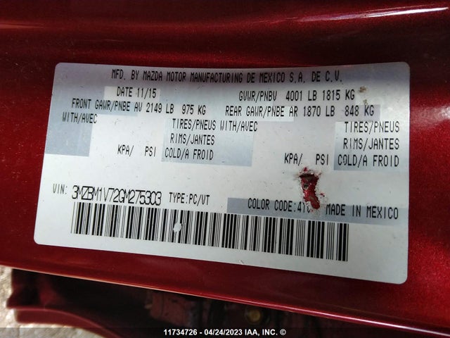 Mazda Mazda3 Gs 2016 3MZBM1V72GM275303 Image 10